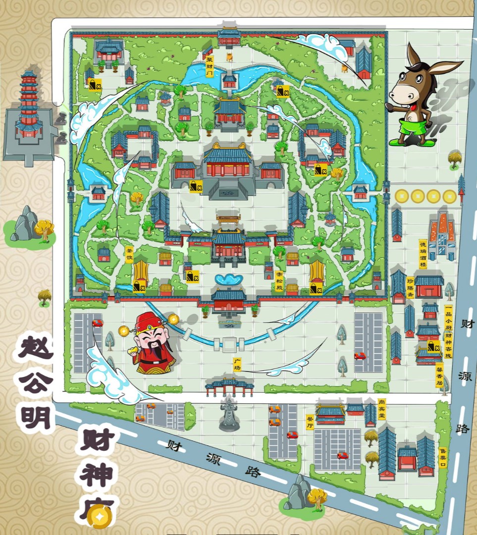丰城寺庙类手绘地图